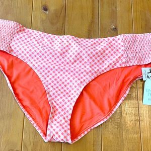 NWT Bikini Bottom Mid-rise Fit Orange & White Plus Size 3X  Size 24W-26W